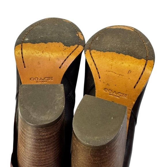 Coach Leather Hewes Bootie Ankle Boot Black Size 6 - Picture 12 of 16